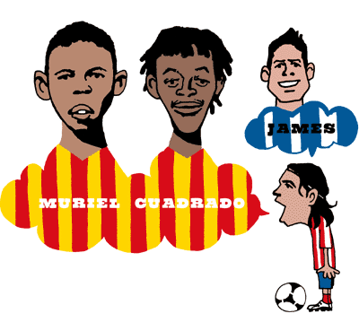 Radamel Falcao^Luis Muriel^Juan Cuadrado(RrA)/t@JIG