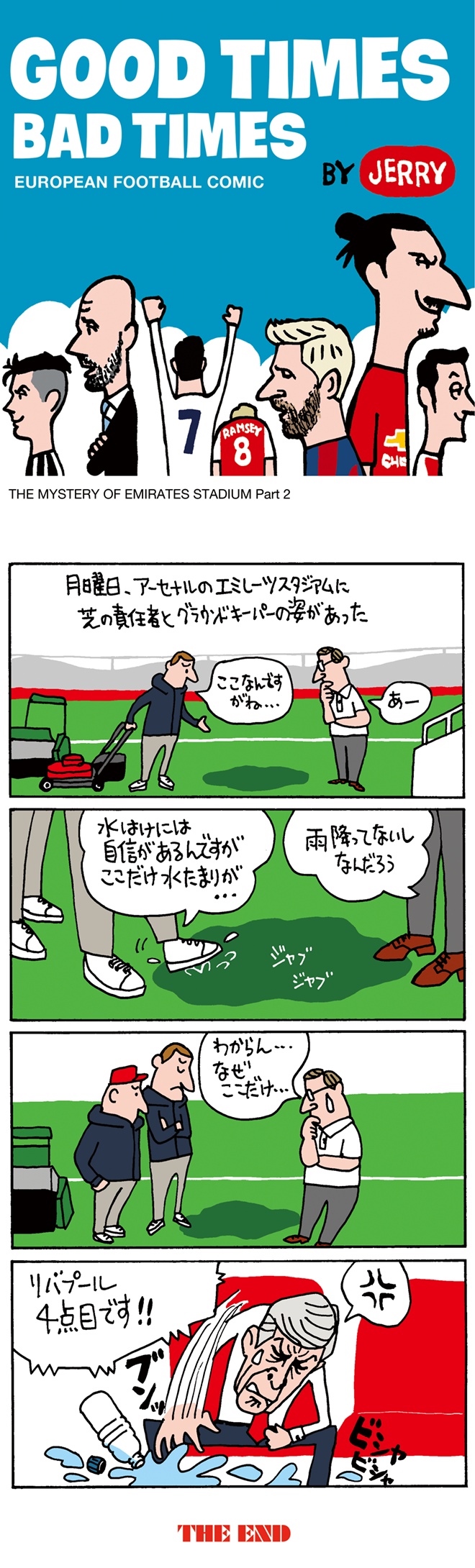 欧州サッカーの4コマ漫画